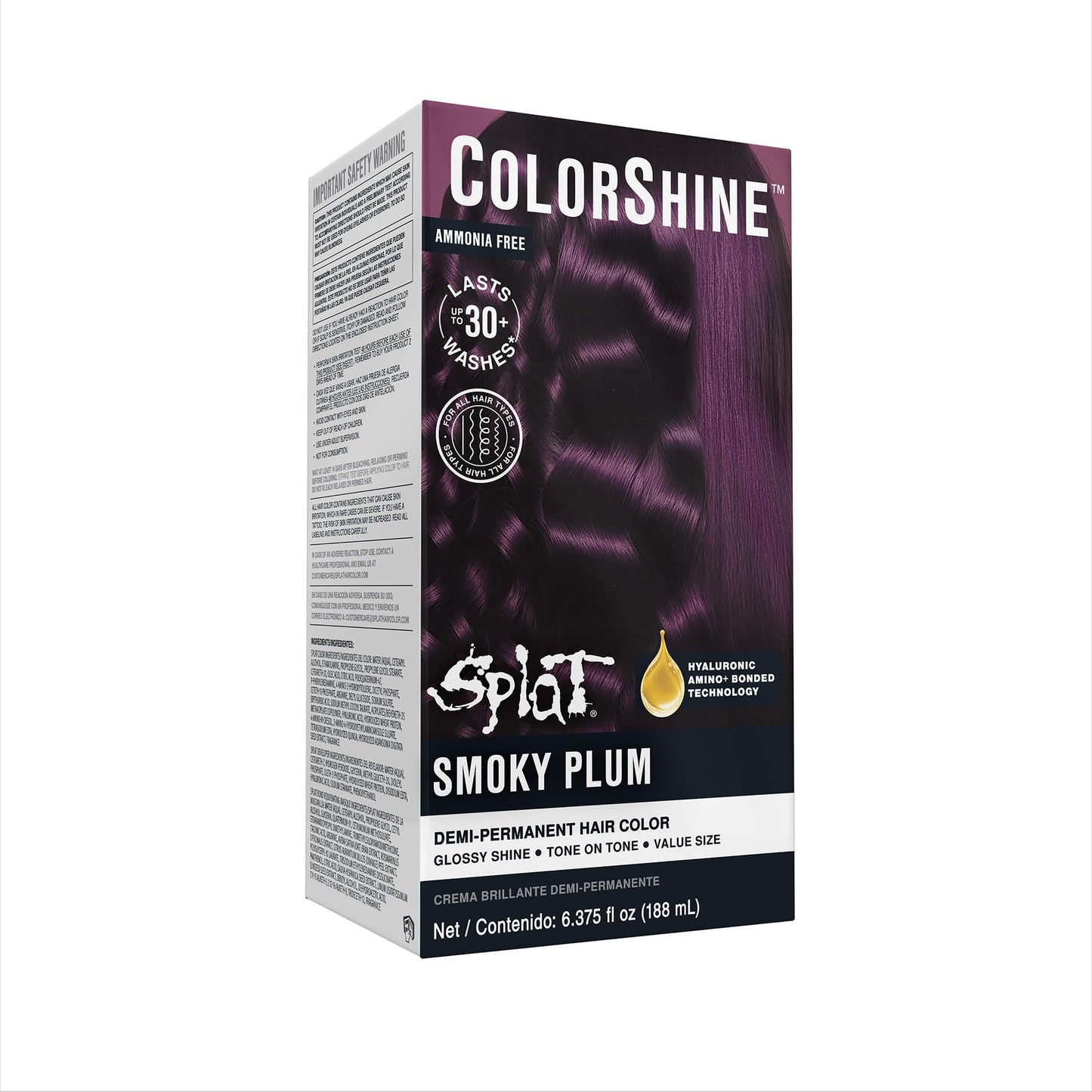 Splat ColorShine Demi-Permanent Hair Color, Smoky Plum