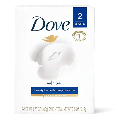 Dove Beauty Bar More Moisturizing than Bar Soap White Effectively Washes Away Bacteria While Nourishing Your Skin 3.75 oz 2 Bars