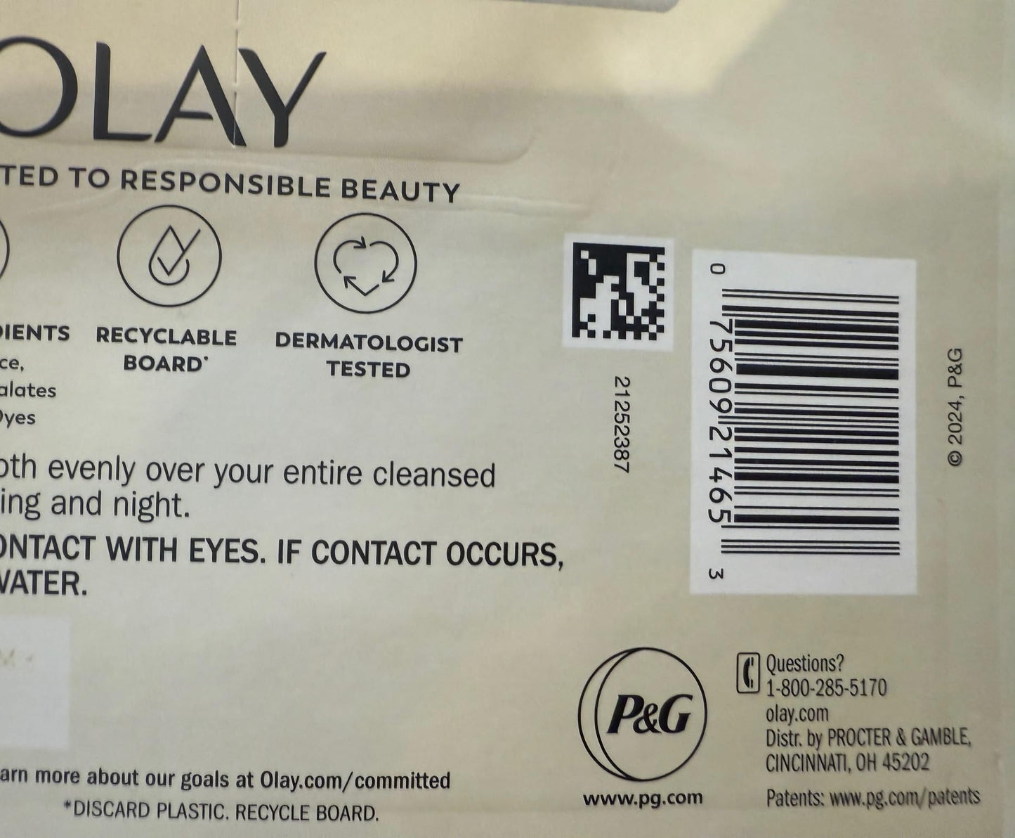 Olay Collagen Peptide Firming Plumping Facial Moisture Cream, 1.7 floz, 2pk