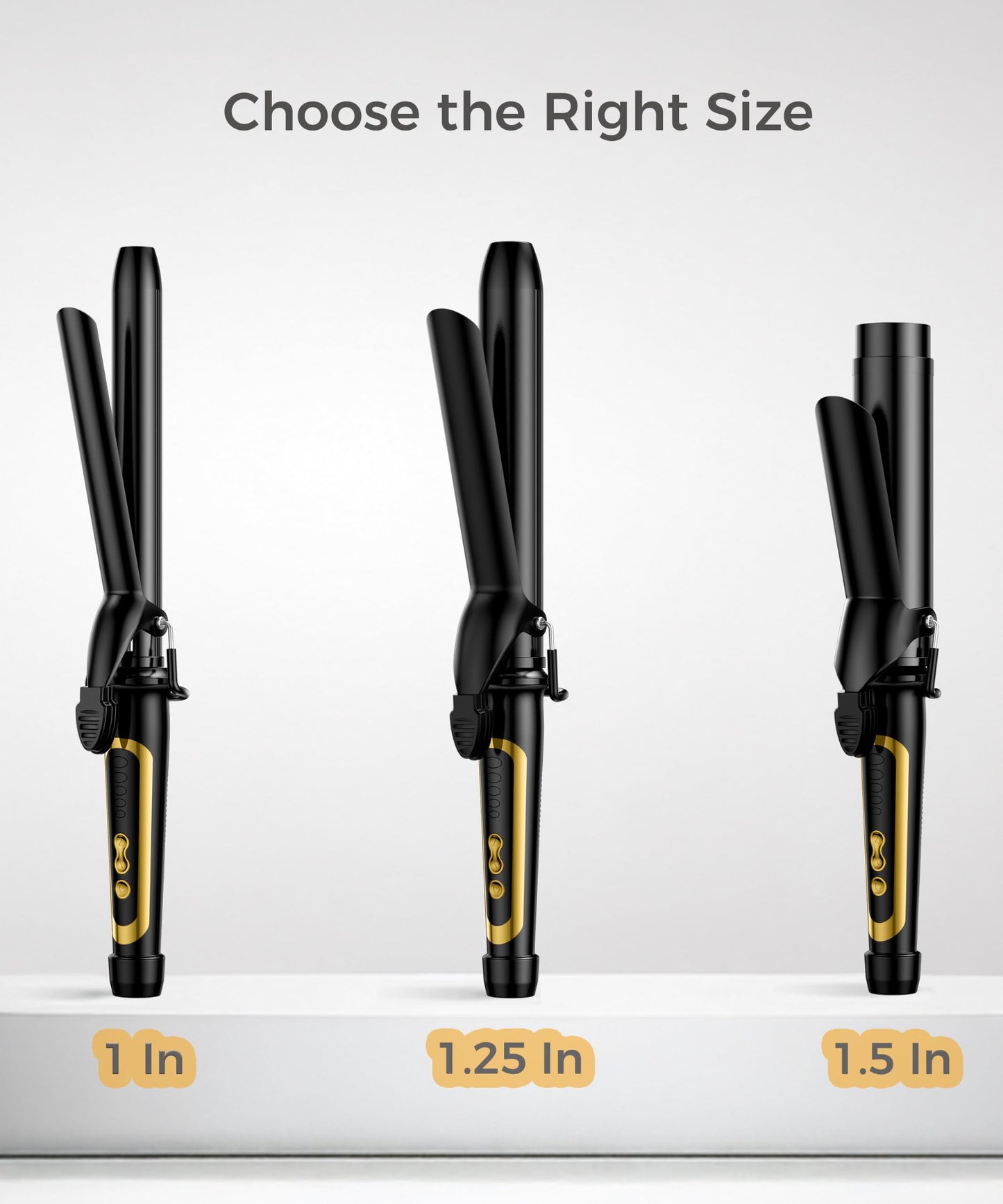 LANVIER 1.25 Inch Long Barrel Curling Iron, 1 1/4 Inch Extended Curling Iron for Medium, Long & Thick Hair, Tourmaline Ceramic Hair Curler, 5 Heat Beauty and Personal Care LANVIER