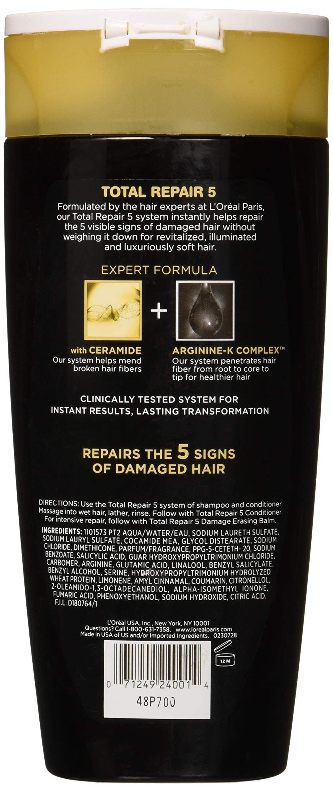 L'Oreal Paris Elvive Total Repair 5 Repairing Shampoo, 25.4 Oz