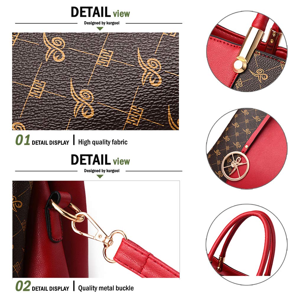KURGOOL Women Purses and Handbags Top Handle Satchel Shoulder Bags Messenger Tote Bag for Ladie