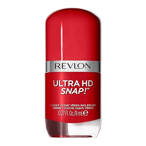 REVLON Ultra HD Snap Nail Color, Natural Rich Glossy Polish, 100% Vegan Formula, No Base or Top Coat Needed, 030 Cherry On Top, 0.27 fl oz