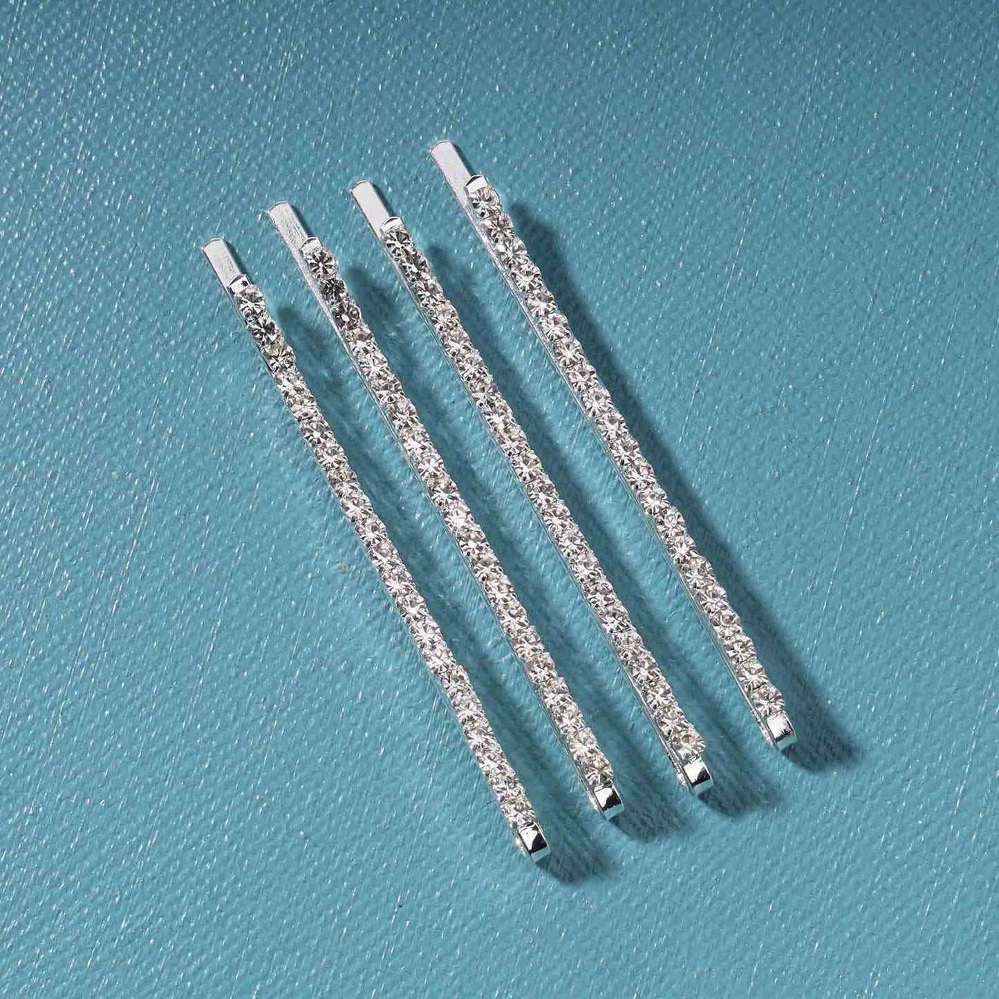 Yheakne Rhinestone Hair Clip Barrette Silver Crystal Wedding Hair Pin Clip French Barrette Headpieces Decorative Bobby Pins Head Clip Wedding Headwear