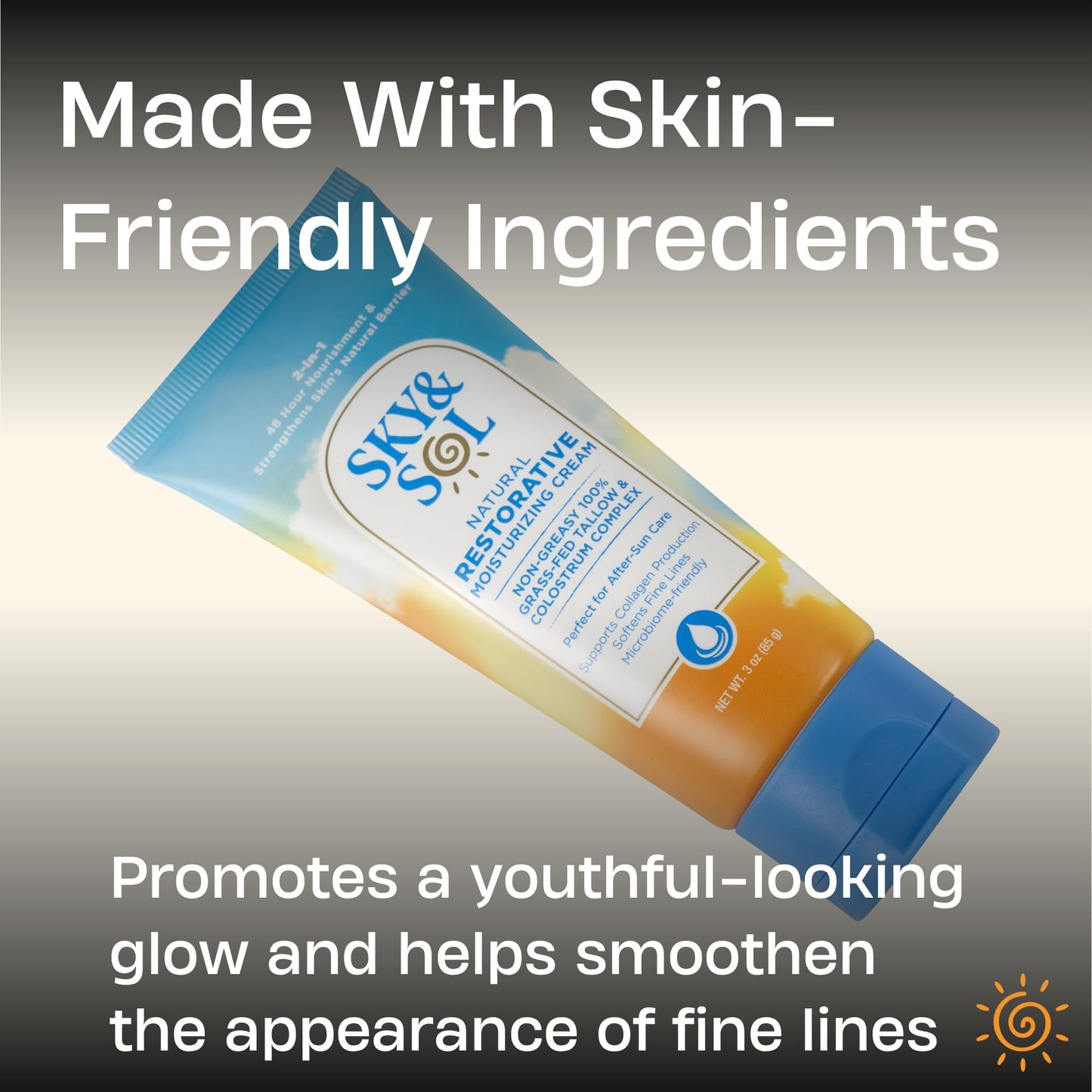 Sky and Sol Everything Cream | 100% Grass Fed Beef Tallow Moisturizer for Face and Body | Day & Night Skincare | Safe Natural Ingredients | After-Sun Beauty and Personal Care Sky and Sol