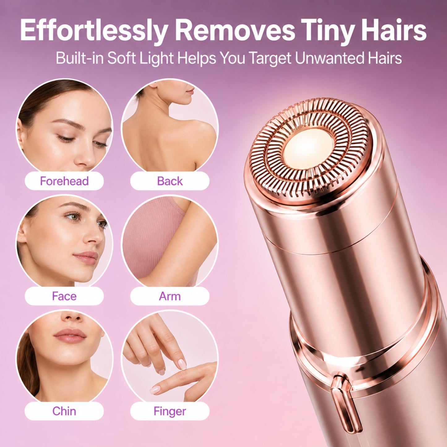 Flawless Facial Hair Remover for Women- as Seen on TV Painless Face Shaver -Mini Hair Remover, Electric Razor Shaver Portable Bikini Epilator Beauty and Personal Care VOEOUFH
