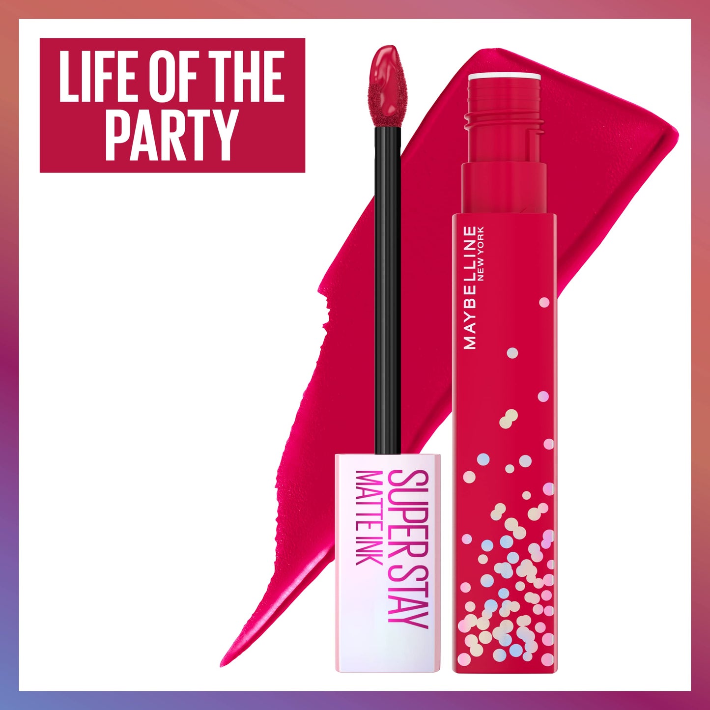 MAYBELLINE New York Super Stay Matte Ink Liquid Lipstick, Transfer-Proof, Long-Lasting, Limited-Edition Birthday-Cake-Scented Shades, Life of the