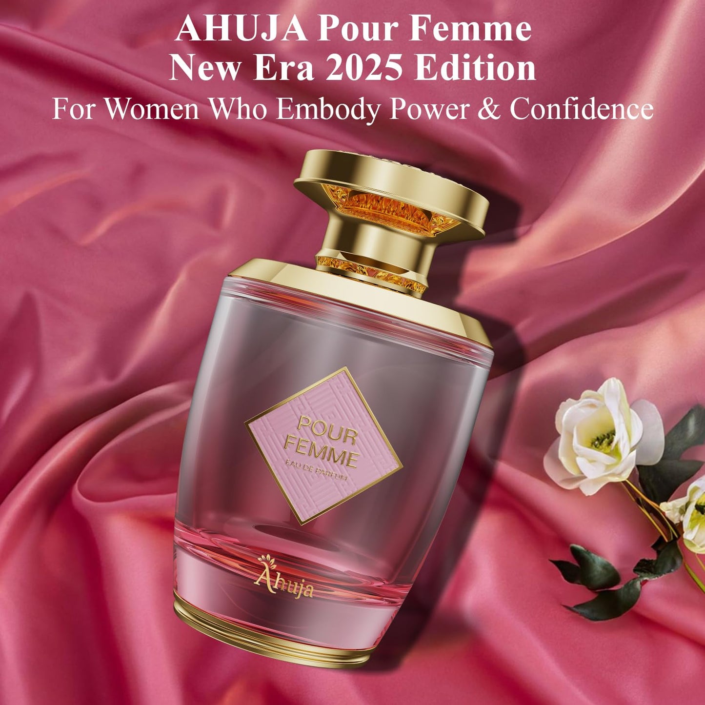 AHUJA Pour Femme Eau De Parfum 3.4oz - Luxurious Women’s Fragrance w/Notes of Floral Iris, Patchouli & Vanilla - Elegant, Long Lasting Perfume Beauty & Personal Care AHUJA