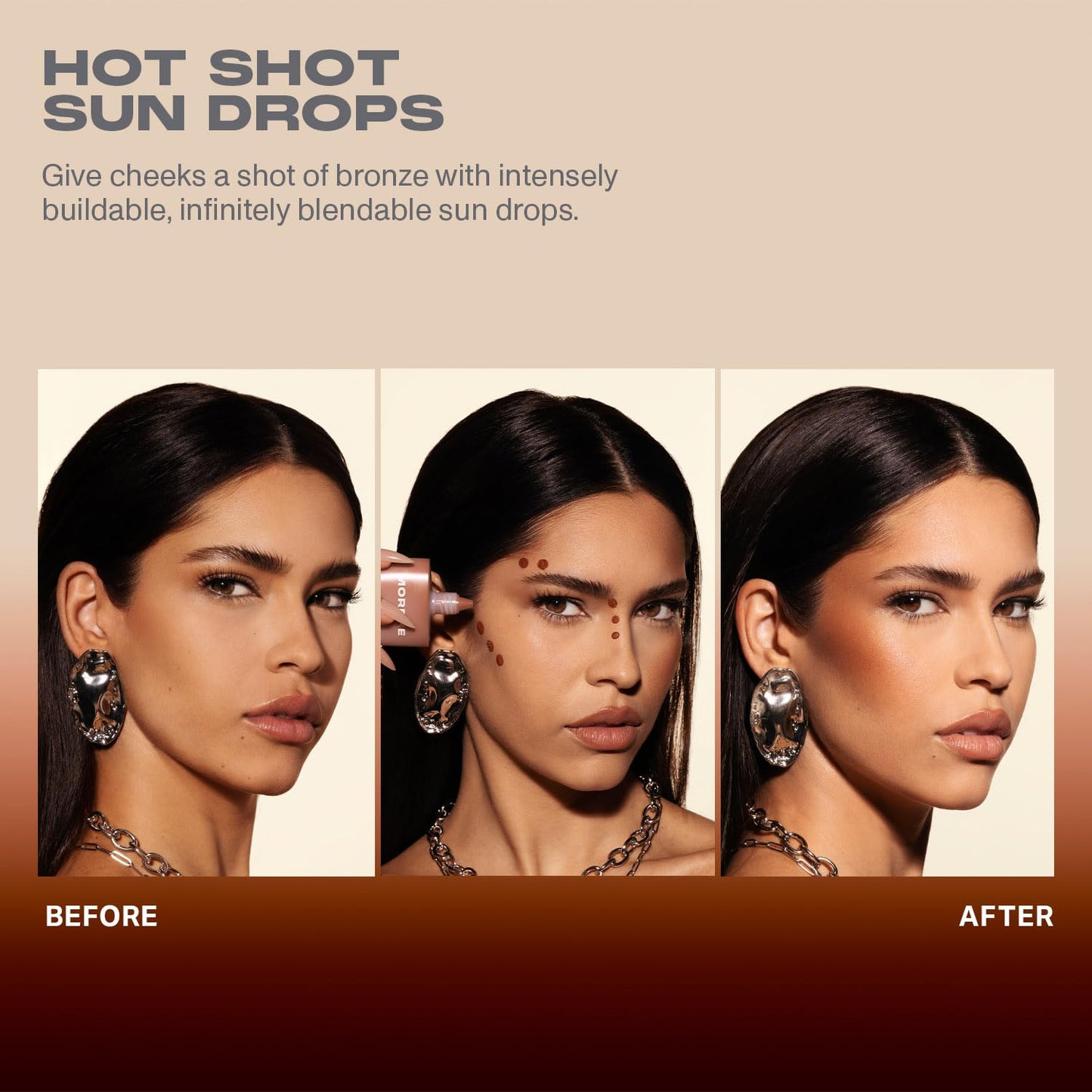Morphe Hot Shot Sun Bronzing Drops - Waterweight Liquid Bronzer Drops with Niacinamide for Glowing Skin, Hydration & a Natural Radiant Finish - Rich