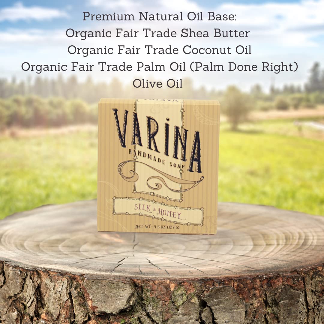 Varina Silk & Honey Soap Bar - Gentle Cleansing for Sensitive Skin, Sweet and Vanilla - 3 Pack Handmade Soap Beauty & Personal Care Varina