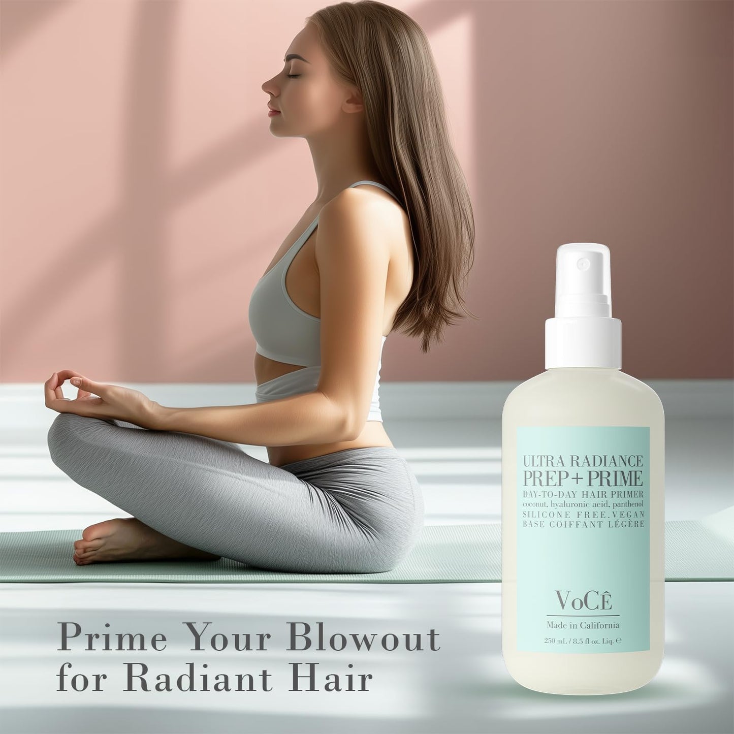 VOCE HAIRCARE VoCÊ Prep + Prime Spray | Heat Protectant Anti-Frizz Vegan Hair Primer 8.5 oz