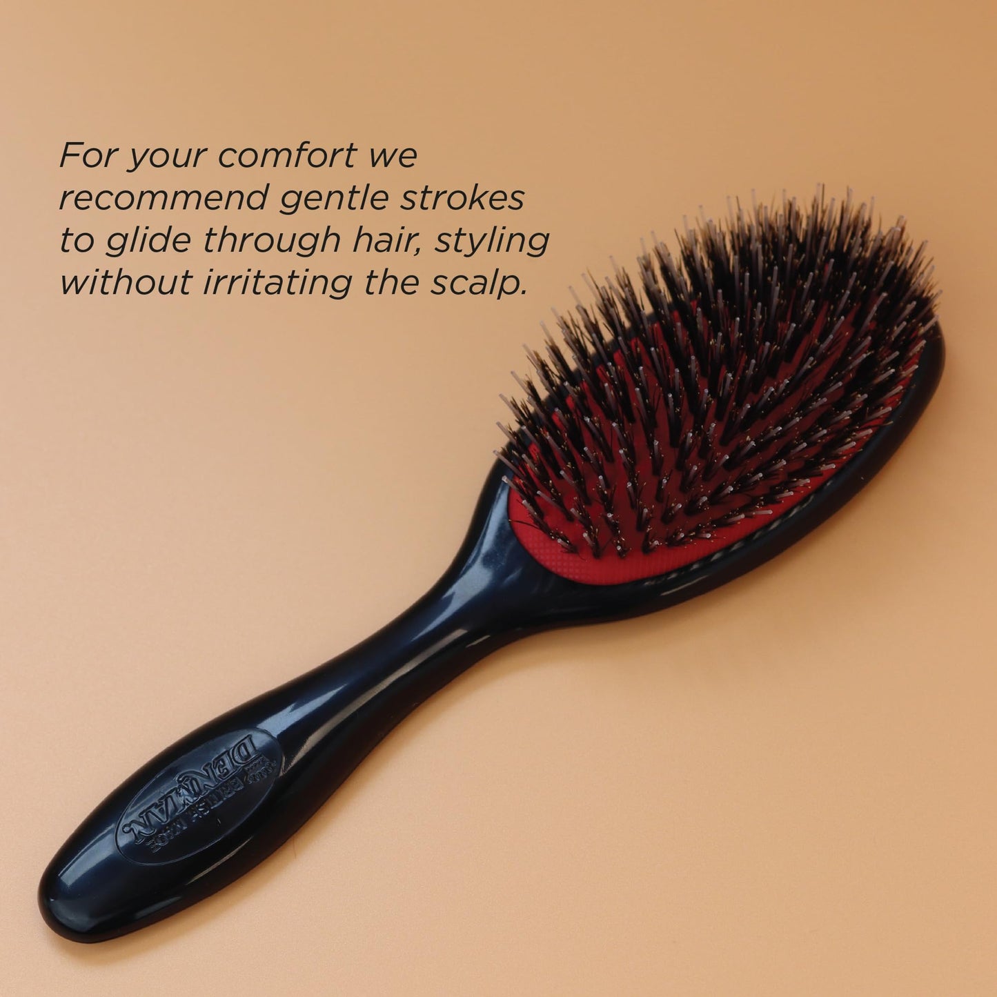 Denman Cushion Hair Brush (Small) with Soft Nylon Quill Boar Bristles - Porcupine Style for Grooming, Detangling, Straightening, Blowdrying Beauty and Personal Care Denman
