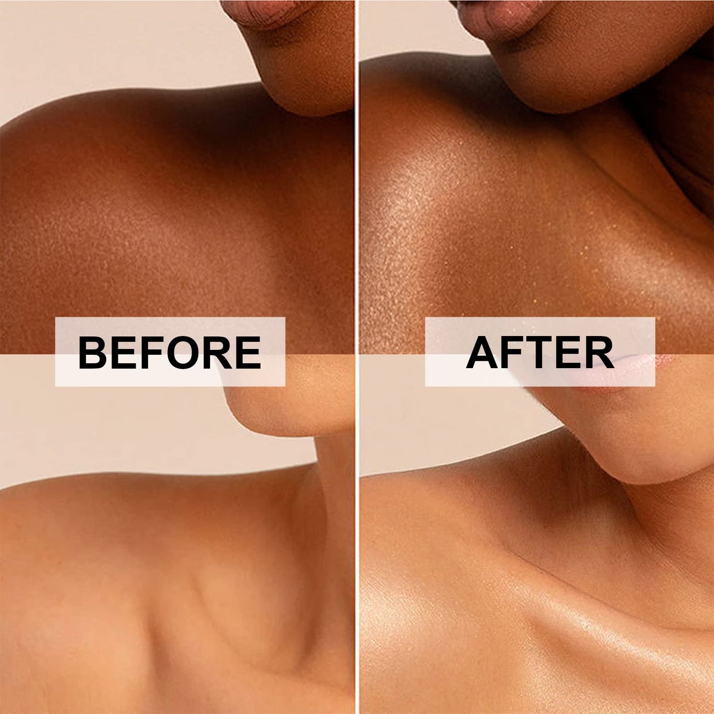 Body Shimmer Oil, Metallic Gold Natural Glow Luminizer, Brush Include, 1oz Beauty and Personal Care Lezero