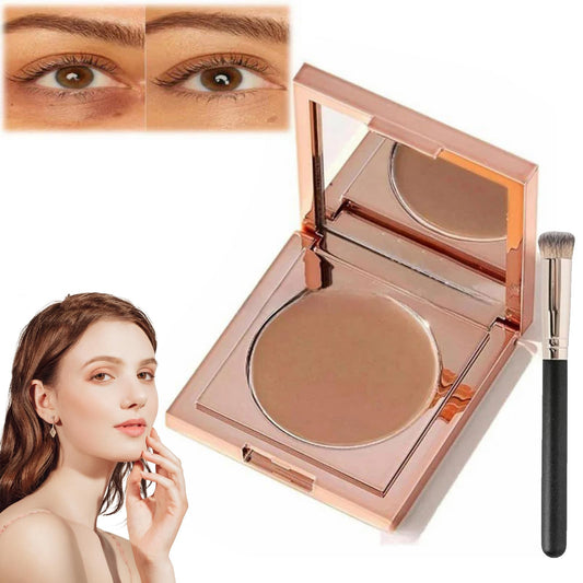 Colored Clay CC Undereye Corrector, CC with Brush Under Eye Concealer, Colored Clay CC Undereye Corrector, for Concealing Dark Circles (#2 Medium- Tan