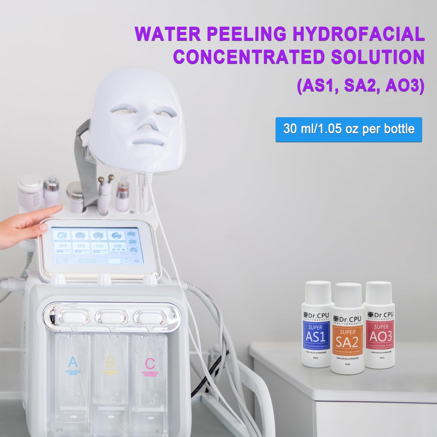 Water Peeling Aqua Peel Concentrated Solution Face cleansing and moisturizing 30ml/1.01oz Per Bottle Dilute to 800ml/27oz Solution Use AS1 SA2 AO3 3