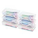 IRIS USA Pencil Case Boxes, 6-Pack, |Made in USA|, Plastic Bead Organizing Containers with Snap Lid for Arts, Crafts, Ephemera, Stickers, & Dance…