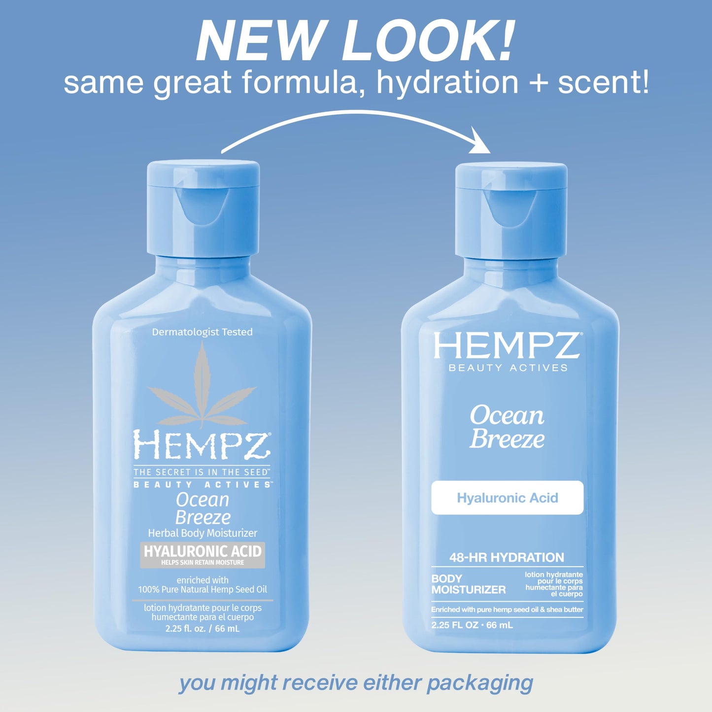 Hempz Body Lotion - Ocean Breeze Limited Edition Mini Daily Moisturizing Cream, Shea Butter, Aloe Body Moisturizer - Skin Care Products, All Natural