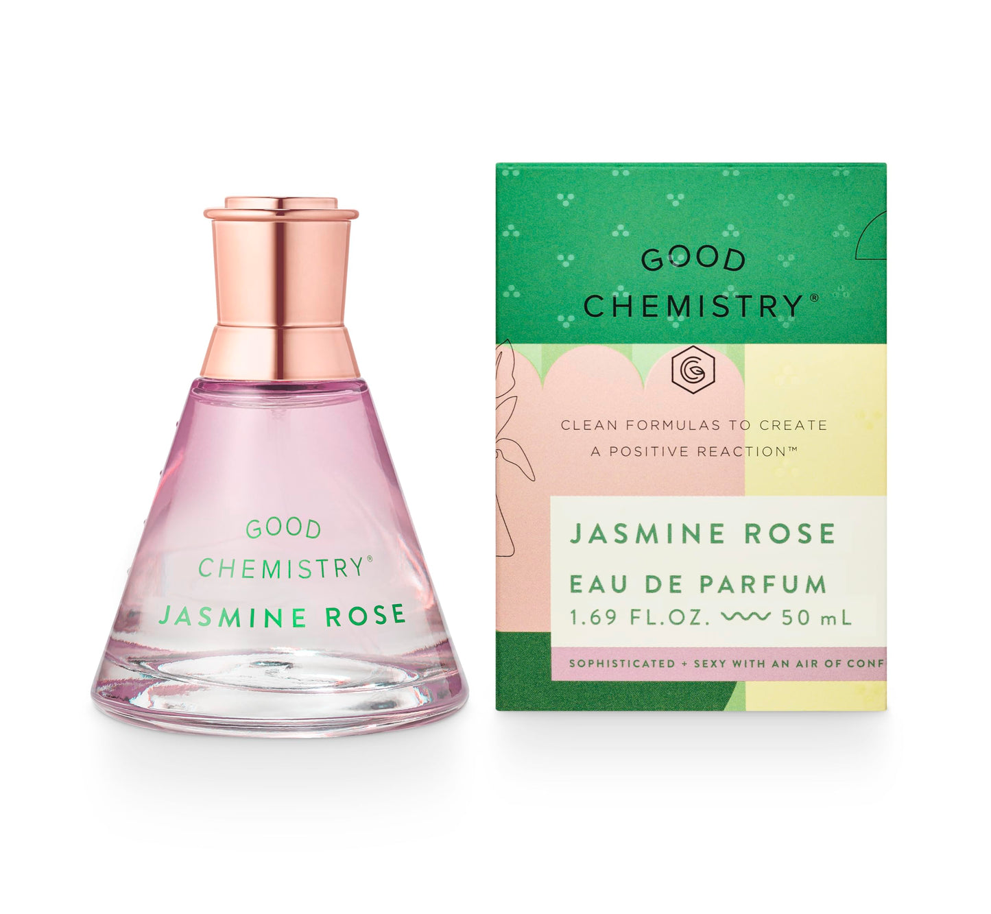 Good Chemistry Jasmine Rose Eau de Parfum 1.7 fl oz - Long-Lasting Perfume with Peony, Rose, & Musk - Sophisticated, Clean & Vegan