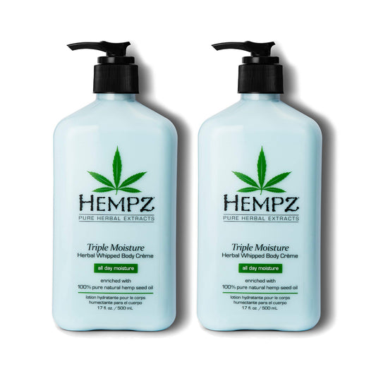 Hempz Natural Triple Moisture Herbal Whipped Body Cream with 100% Pure Hemp Seed Oil for 24-Hour Hydration, Moisturizing Vegan Skin Lotion with Yangu Beauty & Personal Care Hempz