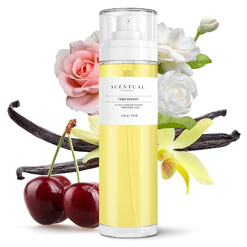 Scentual Fragrances Tabu Cherry, Ultra-Concentrated Hair & Body Perfume Mist, Long Lasting Women's Fragrance, Gourmand Perfumes for Women, Vegan