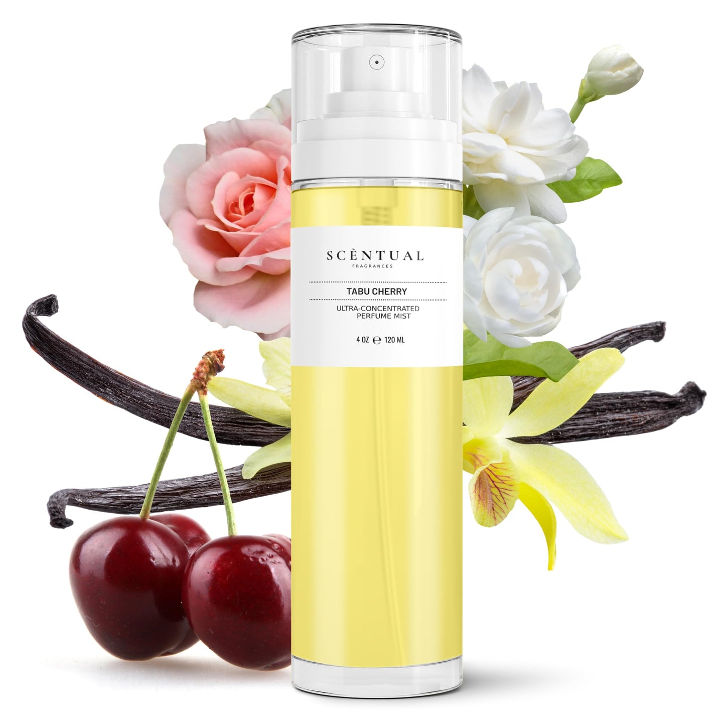 Scentual Fragrances Tabu Cherry, Ultra-Concentrated Hair & Body Perfume Mist, Long Lasting Women's Fragrance, Gourmand Perfumes for Women, Vegan