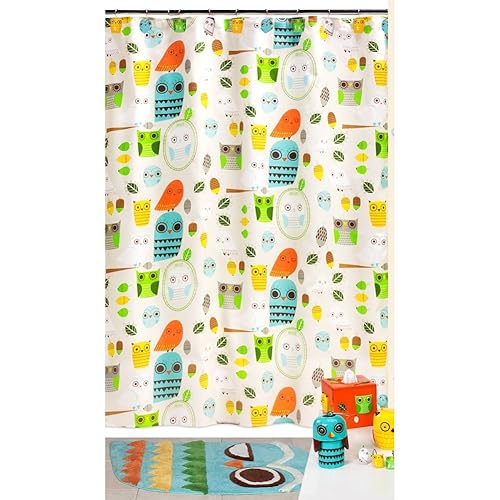 Creative Bath Products Inc. Give A Hoot Shower Curtain, Multicolored