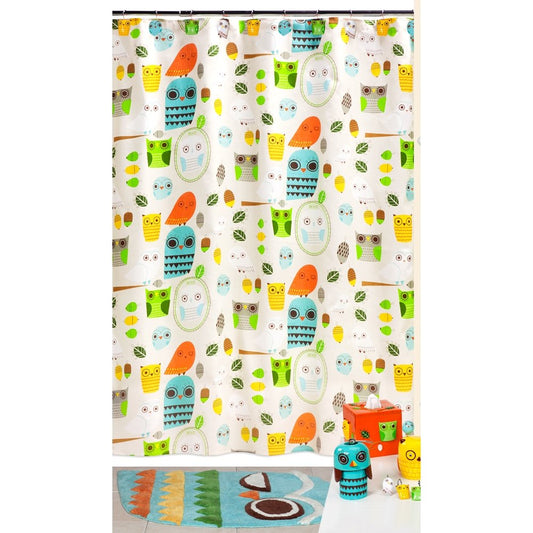 Creative Bath Products Inc. Give A Hoot Shower Curtain, Multicolored