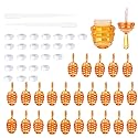25 Pieces Honey comb Shaped 6ml Lip Gloss Tube Empty Plastic Lip Gloss Container Mini Clear Refillable Lip Balm Bottle Container with 2 Pieces Plastic