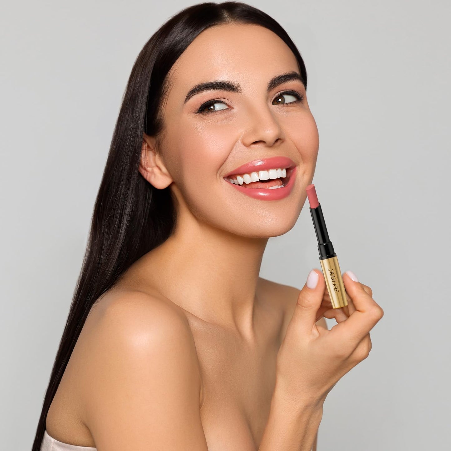 Zermat Eleganzza Reflex Long-Lasting Lipstick, Fabulous Carmel Shade, Moisturizing Formula, 8 Hour Wear, 0.06 Oz