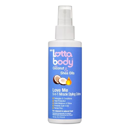 Lottabody Love Me 5-n-1 Leave-In Treatment with Coconut & Shea Oils, Lightweight, All-In-One, Leave-In Spray for Detangling Heat Protection Moisture