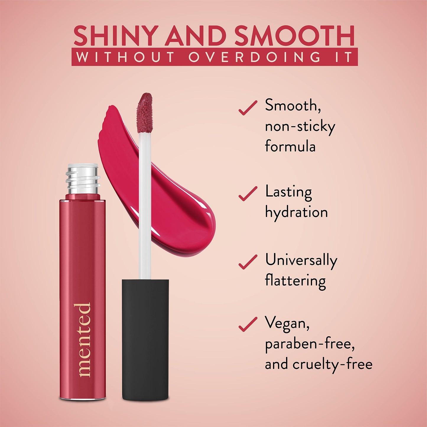 Mented Cosmetics Lip Gloss for Women Tinted Lip Balm Stain, Long Lasting Buildable Moisturizing Lipgloss Lipstick Topper, Made in USA, Cruelty Free