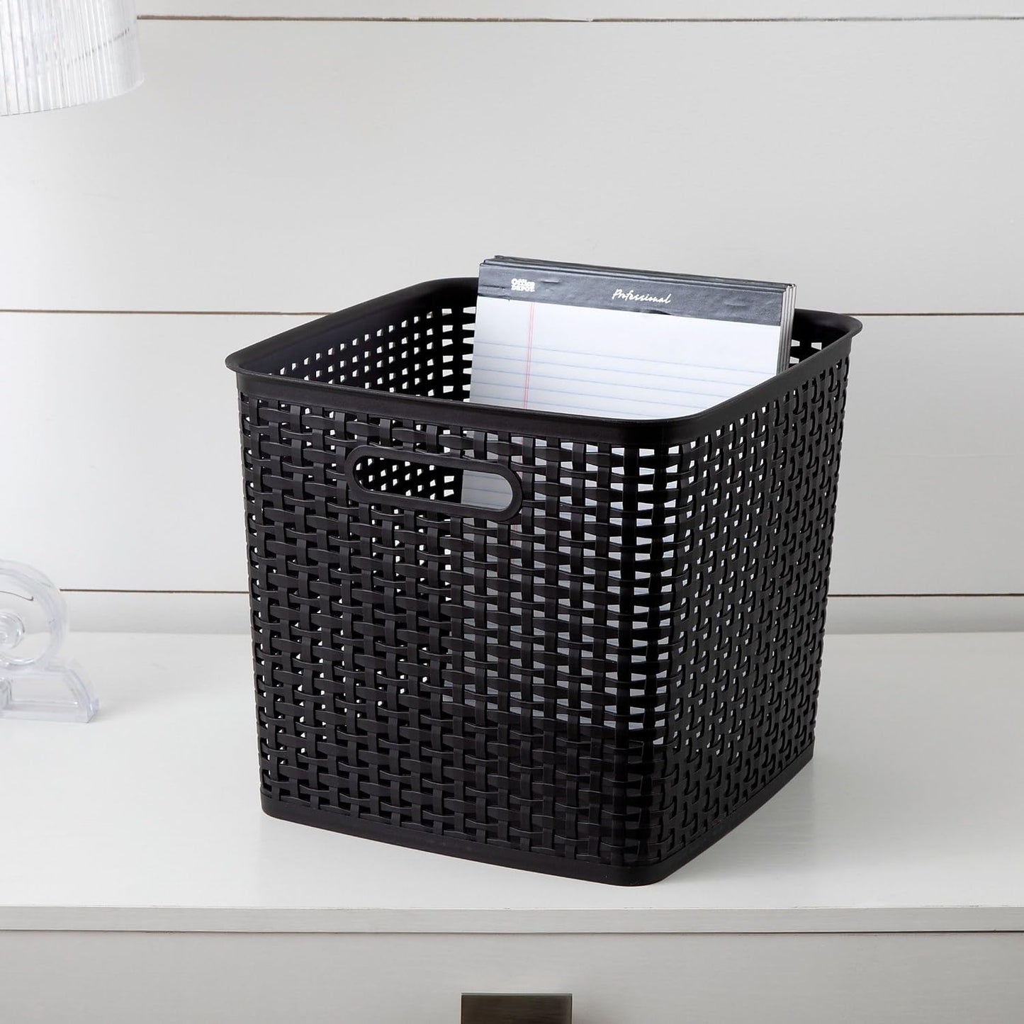 Advantus 37519 Extra Large Open Lid Storage Bin, Black