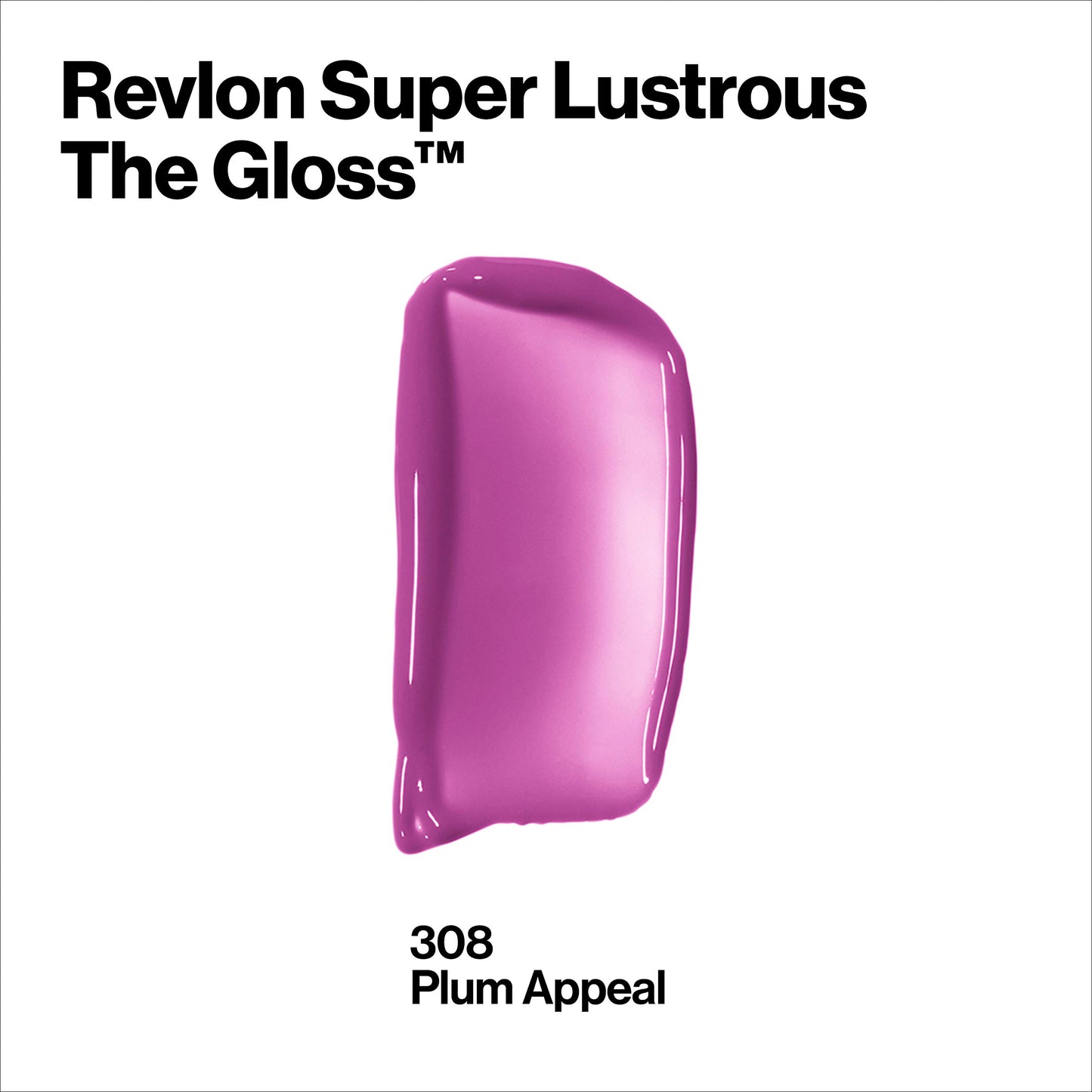 Revlon Super Lustrous Lip Gloss, Non-Sticky, Hydrating, High Shine Finish, 308 Plum Appeal, 0.13 oz