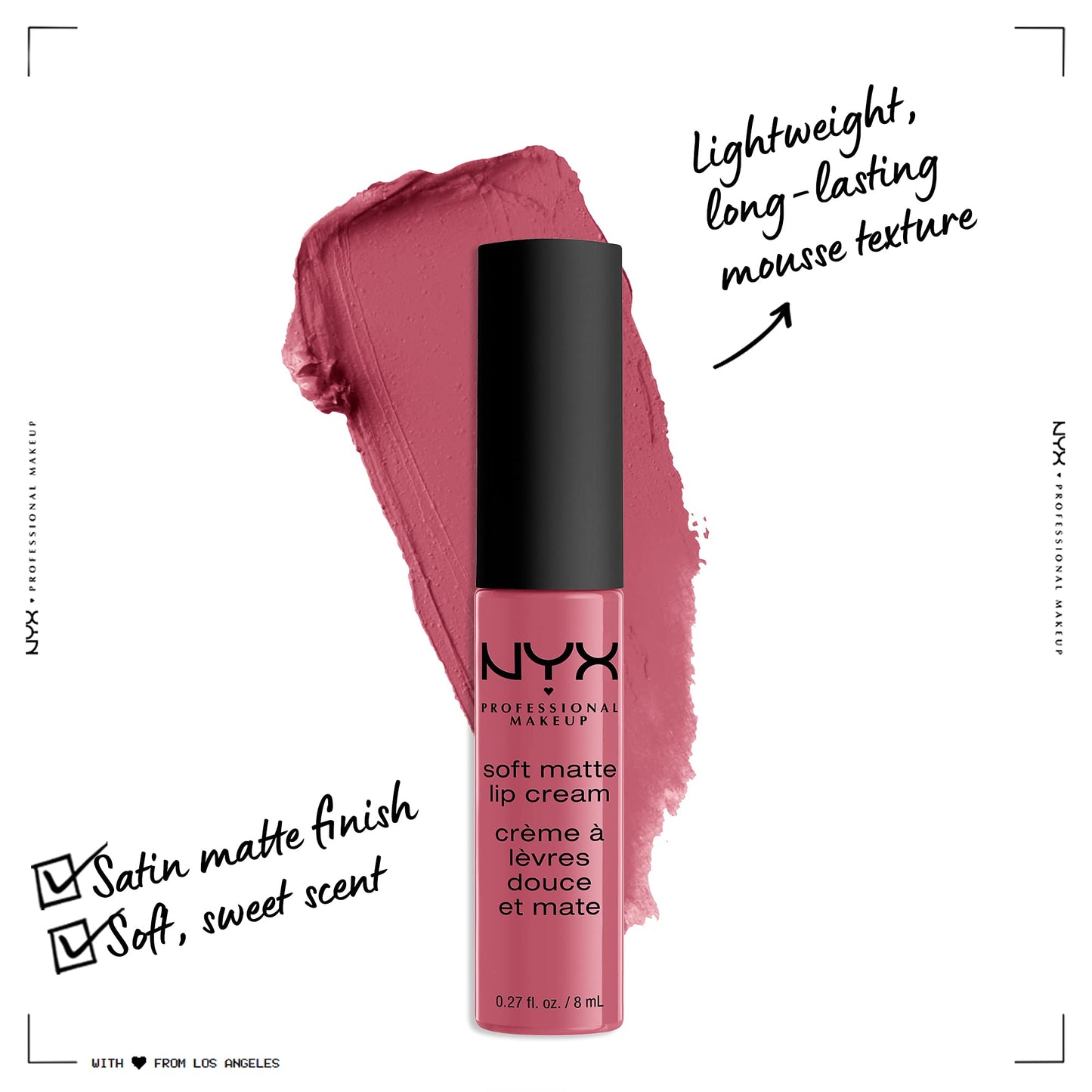NYX PROFESSIONAL MAKEUP Soft Matte Lip Cream, Lightweight Liquid Lipstick - Montreal (Mauvey Pink)