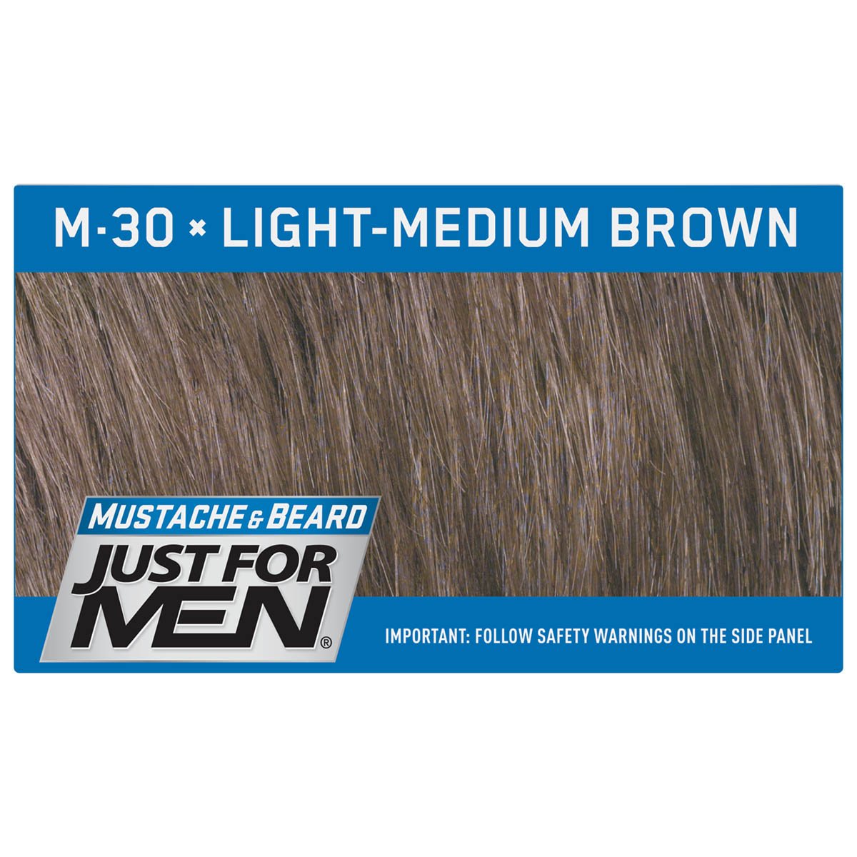 Just For Men Mustache & Beard, Beard Coloring for Gray Hair with Brush Included - Color: Light-Medium Brown, M-30