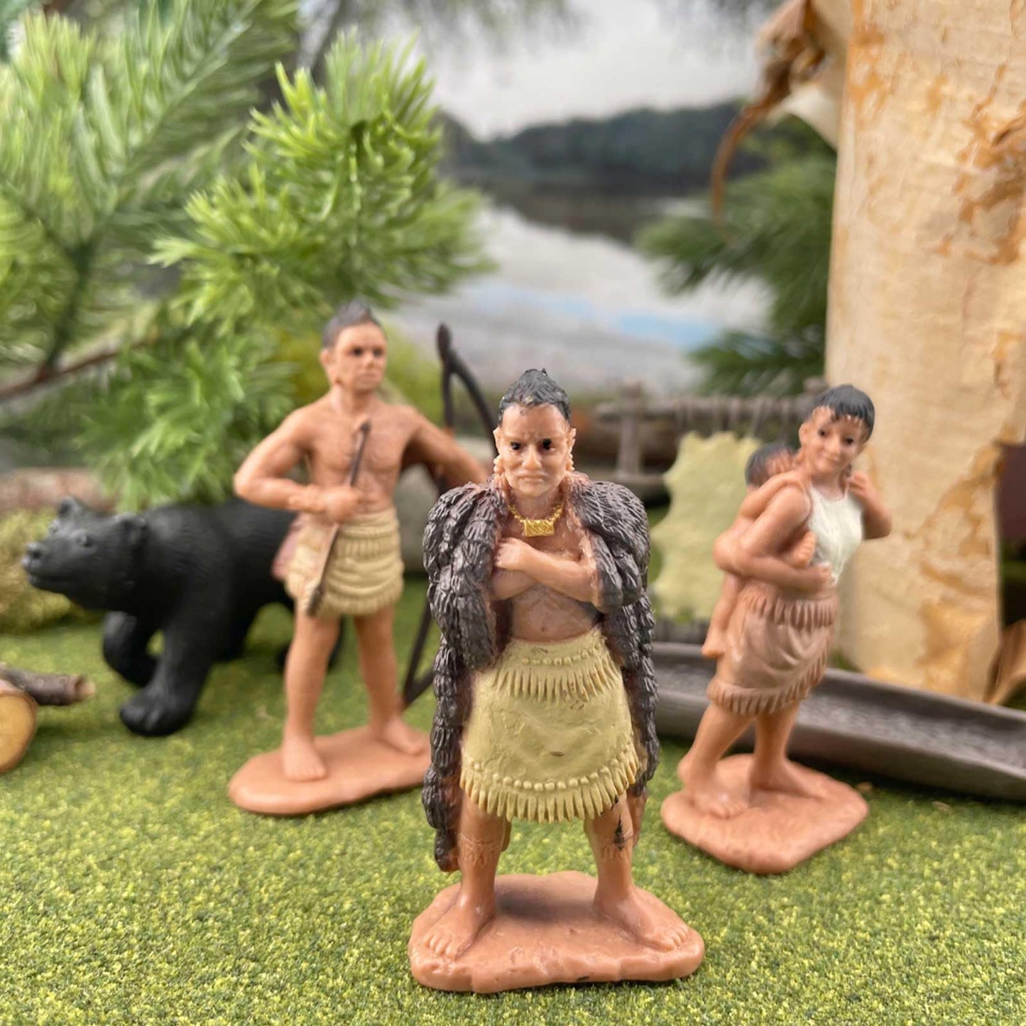 Safari Ltd. Powhatan Indians TOOB - 12 Figurines: Camp Fire, Canoe, Deer Hide, Warriors, Pocahontas, Chief Whunsoncock, & More - Educational Toy…