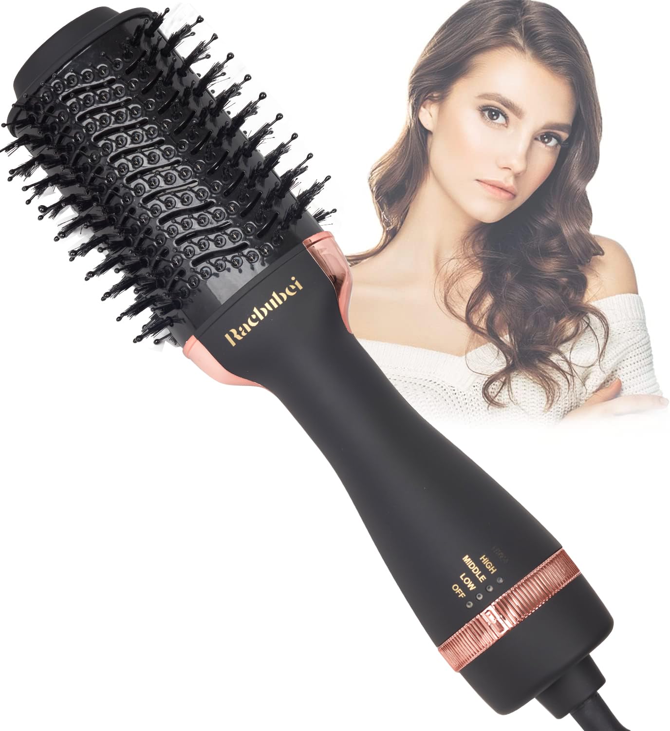 Blow Dryer bruch,One Step Hair Dryer and Volumizer with Salon Negative Ionic for Straightening, Professional Hot Air Brush for Men and Women (Black?