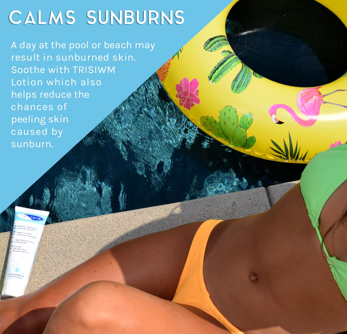 TRISWIM Swim Lotion 8.5oz | After Swim Lotion for Dry & Itchy Skin | Neutralizes Chlorine, Bromine & Saltwater Odors | Hydrates & Soothes with Aloe