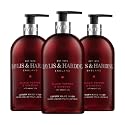 Baylis & Harding Liquid Hand Soap Wash with Dispenser, Black Pepper & Ginseng for Men, 16.9oz/500ml (3-Pack)