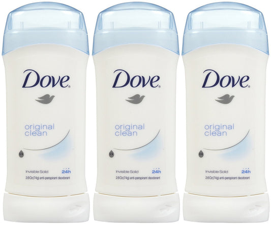 Dove Invisible Solid Deodorant, Original Clean - 2.6 oz - 3 pk Beauty and Personal Care Dove