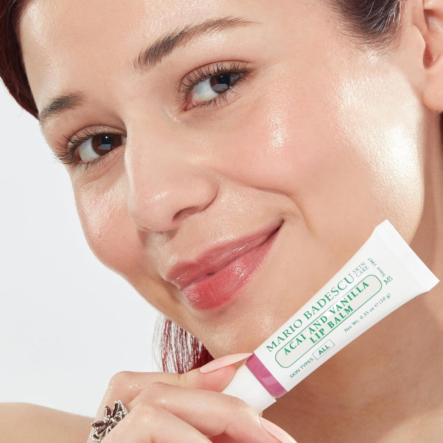 Mario Badescu Moisturizing Acai and Vanilla Lip Balm for Dry Cracked Lips, Infused with Coconut Oil and Shea Butter, Ultra-Nourishing Lip Care