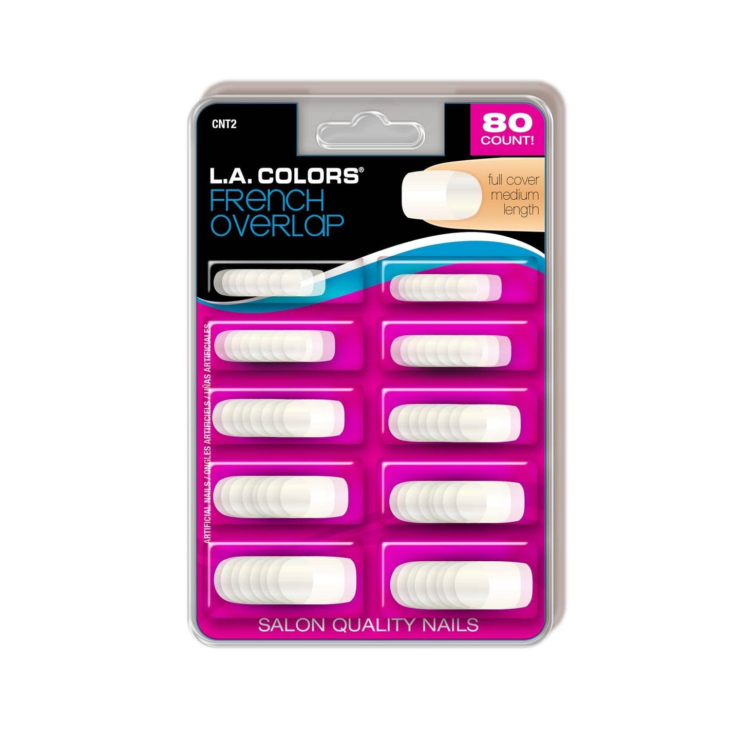 L.A. COLORS Nail Tips (carded), 80 CT Nail Tips - French Overlap CNT2A Beauty & Personal Care L.A. COLORS