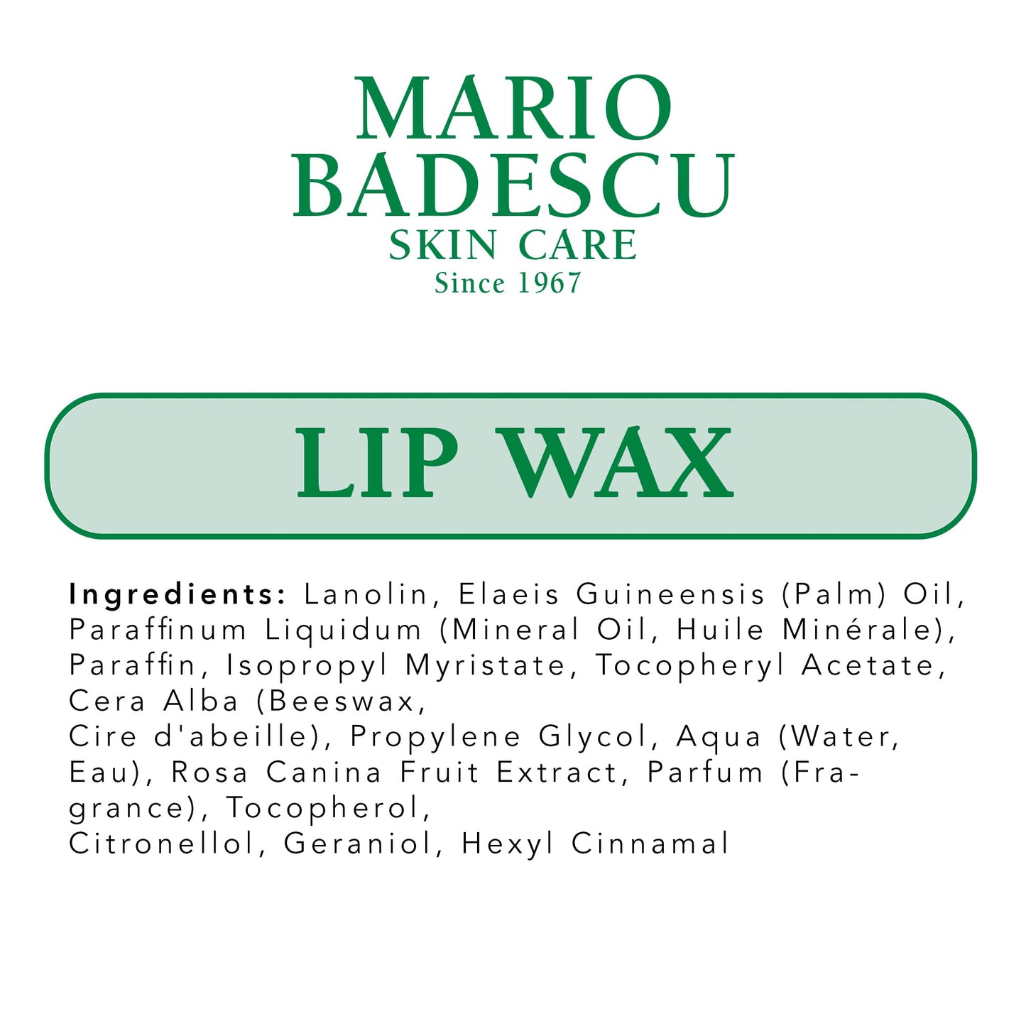 Mario Badescu Lip Wax with Rosehip and Vitamin E Oils, Lightweight and Antioxidant Rich Moisturizer for Dry Lips, Non-Greasy and Non-Sticky Hydrating