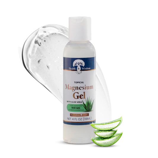 Health & Wisdom Pure Magnesium Gel with Seaweed Extract and Aloe Vera - USP Grade Topical Muscle & Joint Relief- Natural and Pure Skin & Scalp Beauty & Personal Care Health and Wisdom