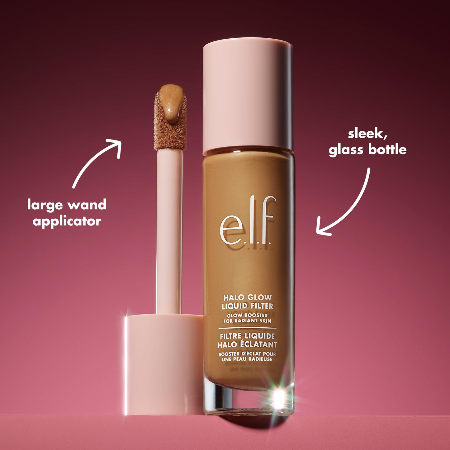 e.l.f. Halo Glow Liquid Filter, Complexion Booster For A Glowing, Soft-Focus Look, Infused With Hyaluronic Acid, Vegan & Cruelty-Free, 5.5 Medium/Tan