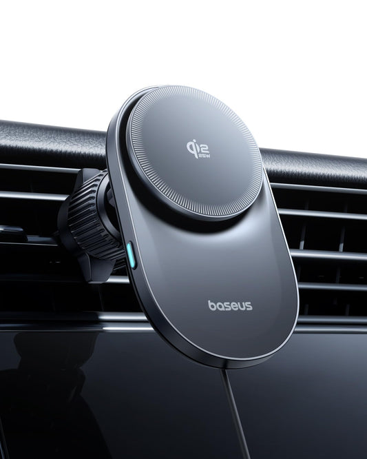 Baseus Qi2.2 Certified 25W for MagSafe Car Mount Charger, Ultra-Thin Fast Charging Wireless Charger Car Phone Holder, 360° Rotatable Magnetic Phone…
