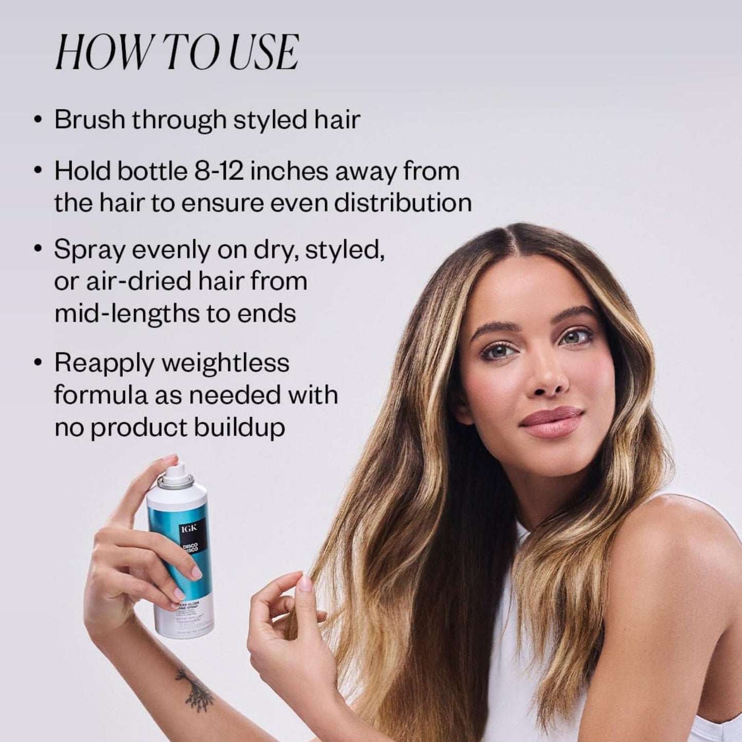 IGK Disco Disco Clear Gloss Shine Spray | Weightless Glassy Shine with a Soft Non-Greasy Finish | UV Protection Finishing Spray | 5.3 Oz