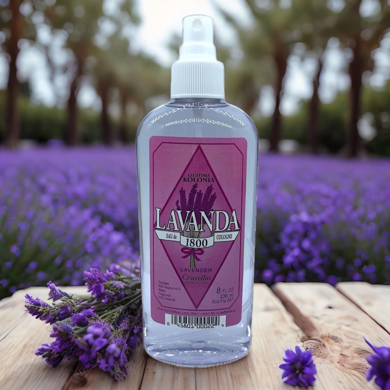 Crusellas Legitima Kolonia 1800 Lavender (Lavanda) Pump Spray Cologne 8 Fl. Oz.