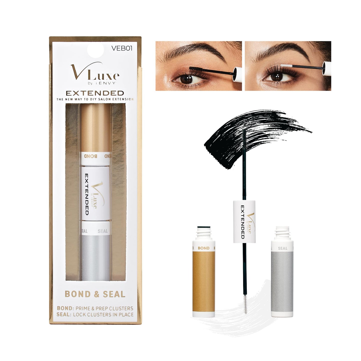i•Envy DIY Eyelash Extension Bond & Seal Infused with Biotin & Vitamin E - Strong Gentle Comfortable Lash Adhesive for All Day Wear for Use