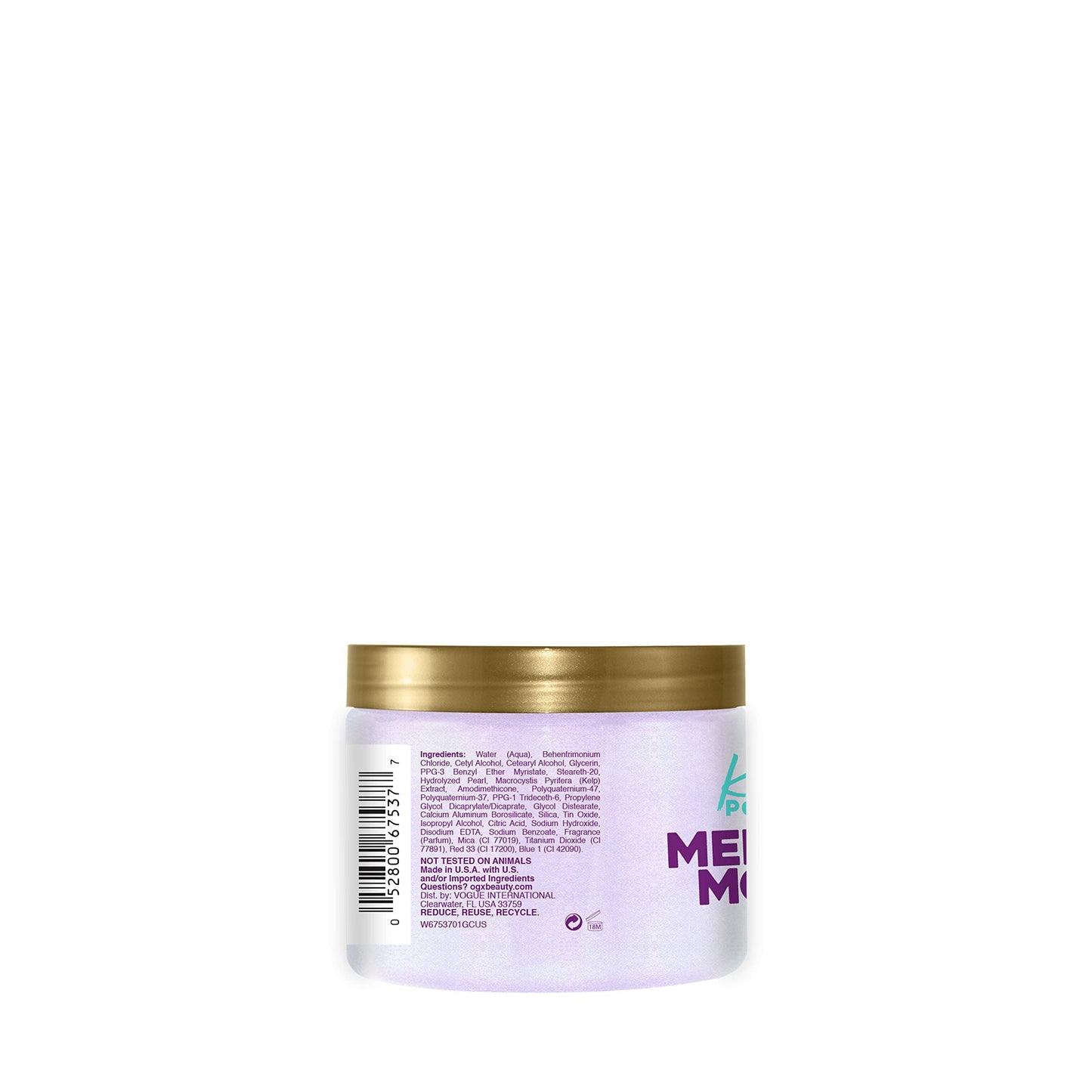 OGX Kandee Johnson Collection Mermaid Moisture Deep Conditioning Hair Mask for Color-Treated Hair, Sulfate-Free Surfactants Moisturizing Treatment